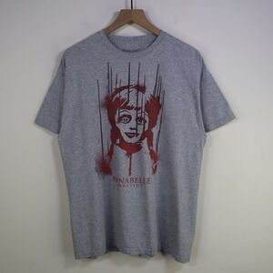 2017 Annabelle Creation Movie Promo T-Shirt Large Horror Graphic Gray Cotton